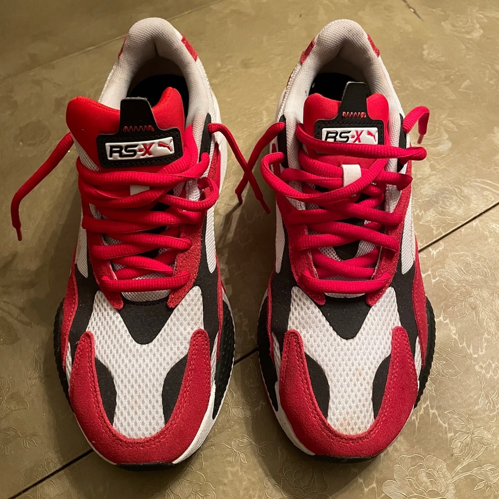 Puma RS-X3 Red White Running Sneakers Shoes 372884-01 Trainers Men Sz 10